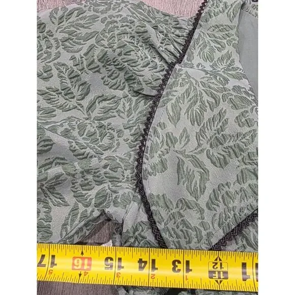 GANNI Organza Mini Dress Size 36 Myrtle Jacquard Balloon coquette fairy A004055 - Picture 6 of 13